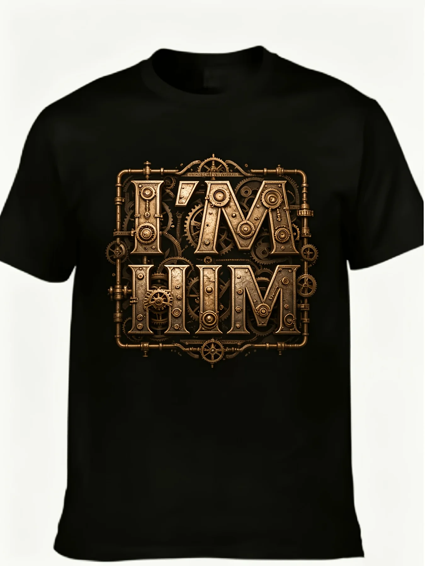 Men's Bold I'M HIM Textured Graphic Wo5fg Mens T Shirts Gift Casual Vacation Party Sports Fashion T-shirt Summer Short Sleeved Printed