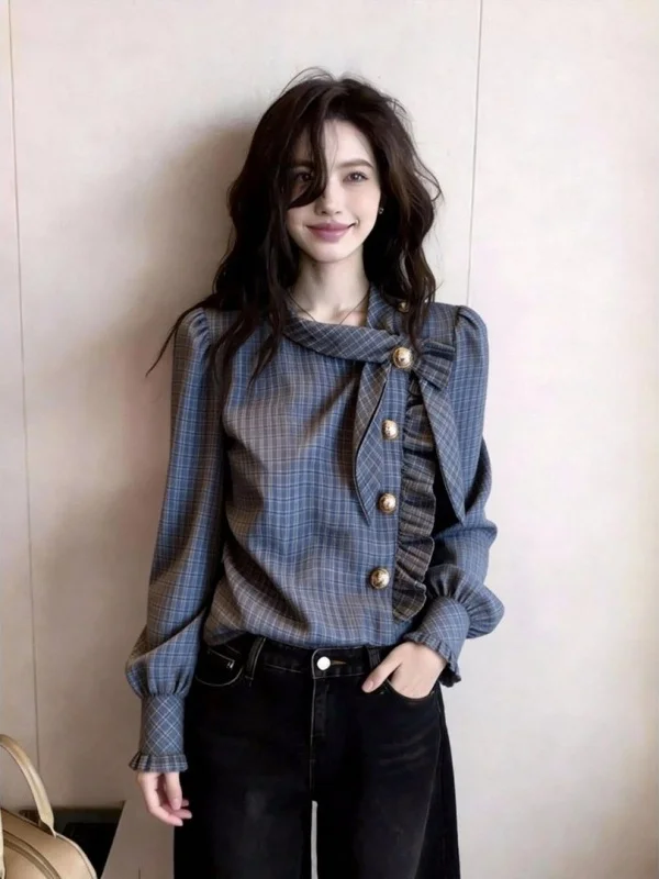 

Unique Beautiful Faionable Women's Long Sve Top Spring 2026 Design Sensation Sle Comfortable Knitted Sweater