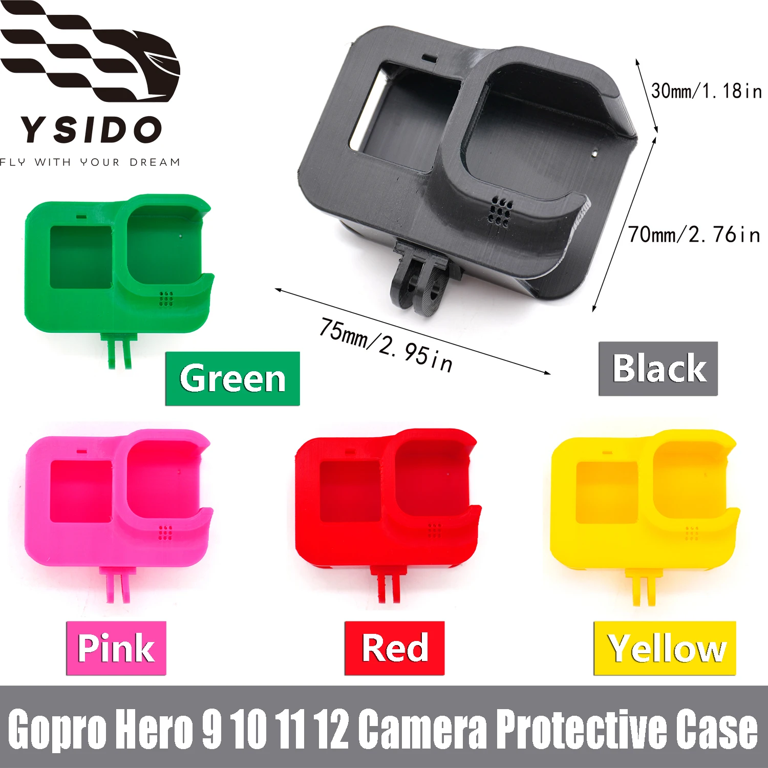 

Регулируемый защитный чехол для объектива экшн-камеры с 3D-печатью для гоночного дрона RC FPV для Gopro Hero 9 10 11 12, часть камеры