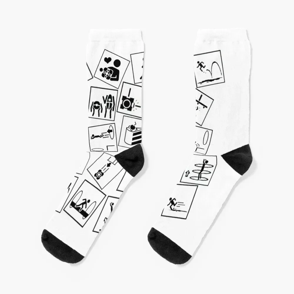 

Portal 2 symbols Socks christmass gift new in's Crossfit Male Socks Women's