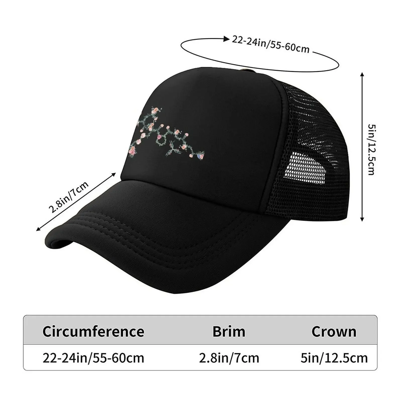 Oxytocin Rose Flower Love Molecule Baseball Cap Rugby Foam Party Hat Visor Men Caps Women's