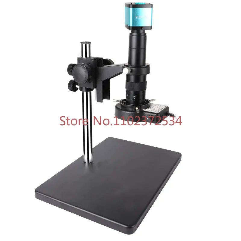 

48MP HD-MI USB Industrial Digital Video Microscope Camera 180X Zoom C-Mount Lens For Phone PCB Soldering Repair Big Metal Stand