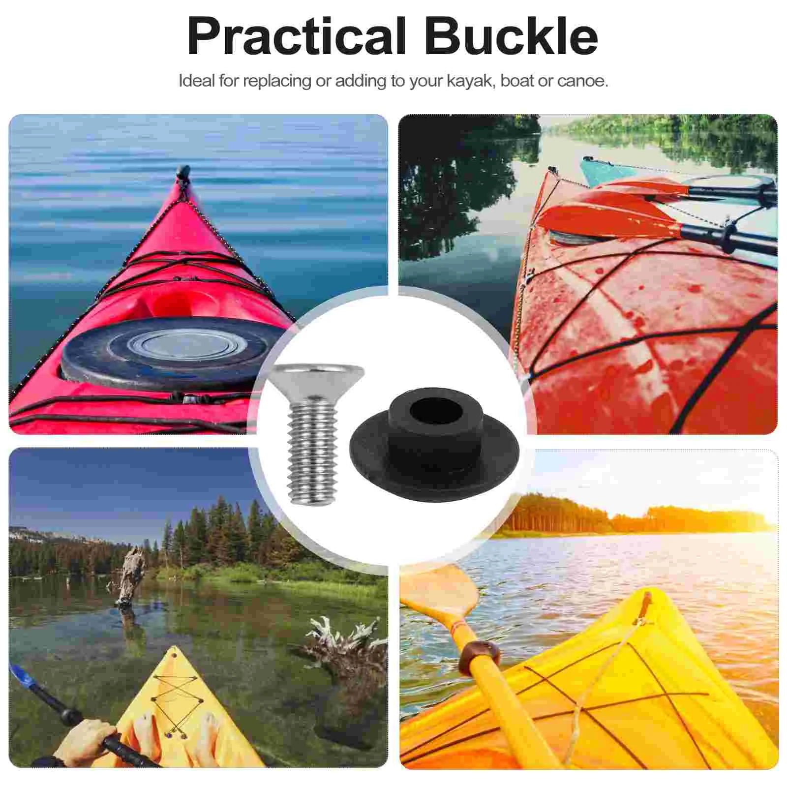 10 Sets Kayak Buckle Kayaks Drawstring Boat Rigging Outfitting Bungie Cord Deck Bungee