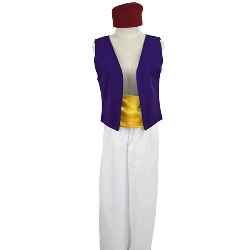 2026 Adult Aladin Cosplay Costume Halloween Carnival Men's Clothing Including plastic Magic Lamp Size 46AP1 view 3