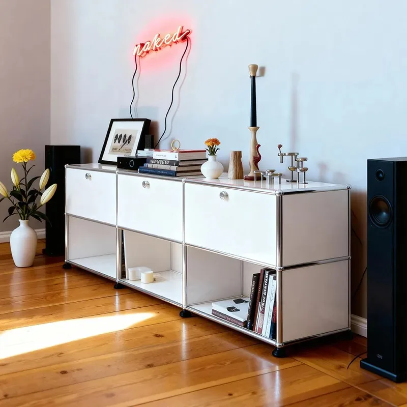TV cabinet antique living room bedroom against the wall floor stainless steel module cabinet