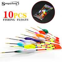 Sougayilang 10Pcs Microfiber Professional Vertical Fishing Float Set Multifunctional Lure Accessories for Premium Experience