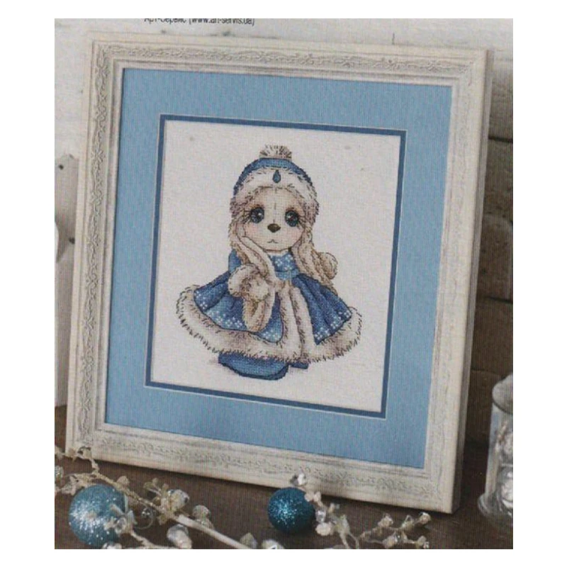 The cross-stitch set 28CT, 18CT, 14CT and 11CT can be selected as the hand-made material pack of printed fabric saga Snow Girl R