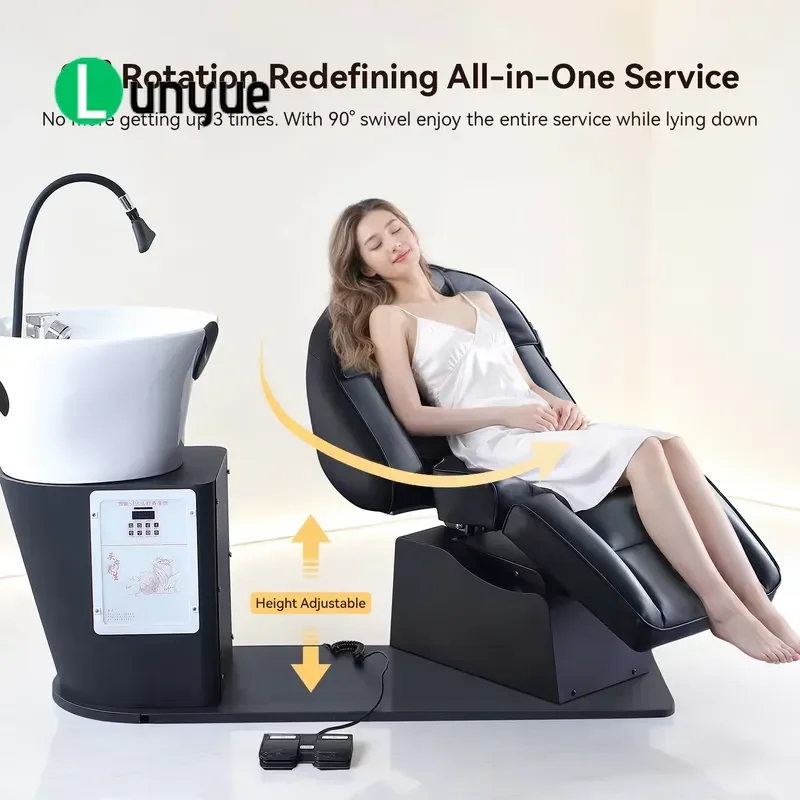Electric Shampoo Bed with Lift Function for Hair Washing Area Professional Beauty Furniture Comfortable Durable Design