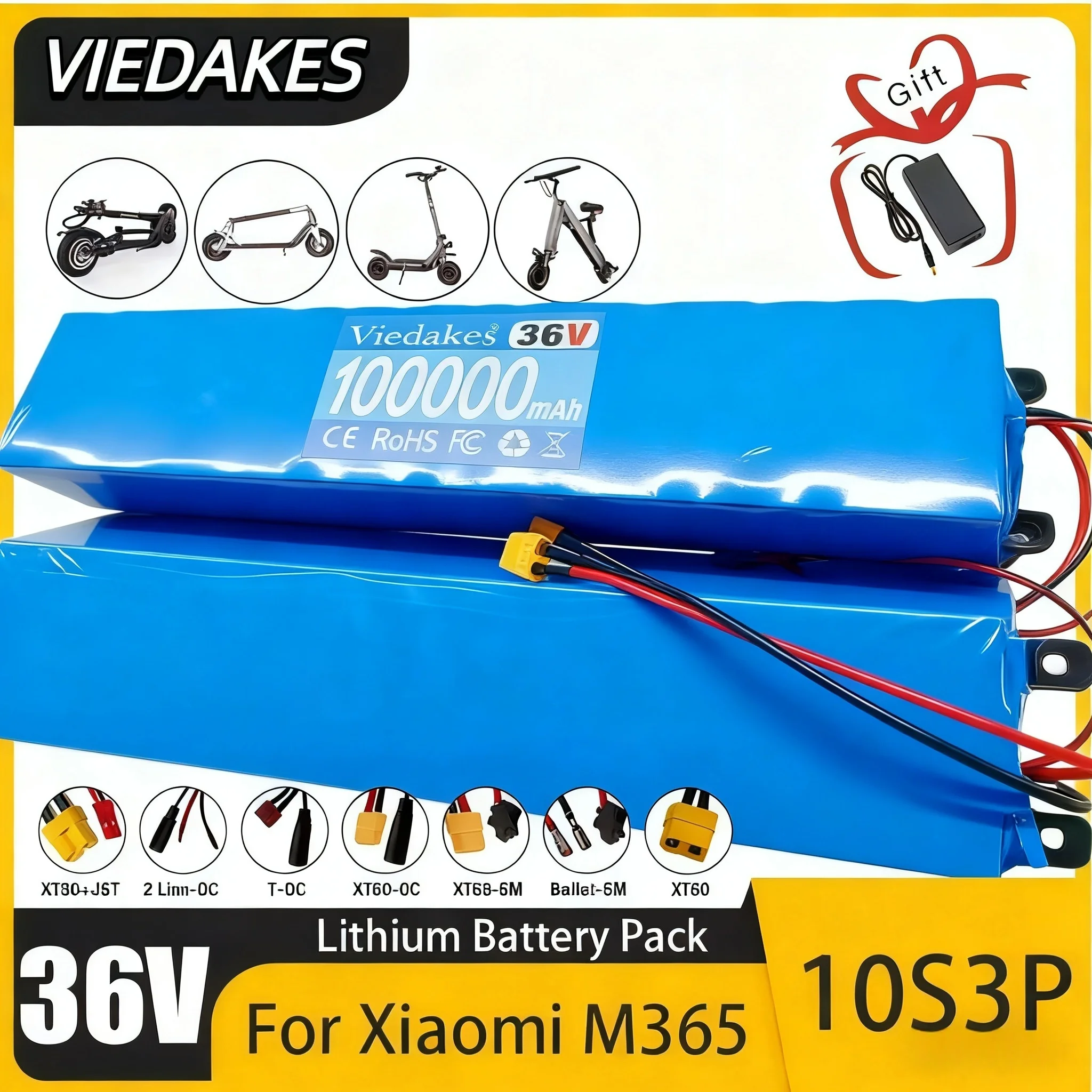 

36V 10.5Ah 7.8Ah 18650 10S3P Li-ion Battery Pack for FIIDO D1/D2/D2S/D4S Folding Moped City Bike Battery