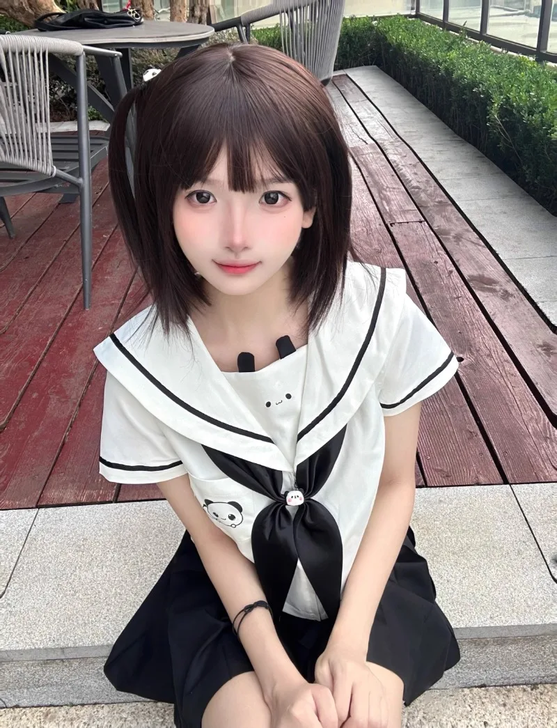 

Оригинальный костюм моряка JK в стиле Лолиты, милый, милый, мягкий, белый топ с короткими рукавами для девочек и короткая плиссированная юбка с высокой талией, летний комплект