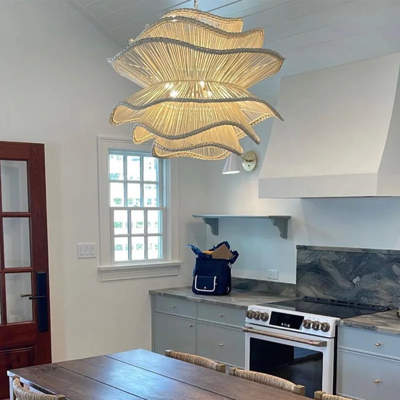 Creative Handmade Rattan Pendant Lamp Southeast Countryside Club Bedroom Homestay Guest Room Chandelier Restaurant Light Fixture