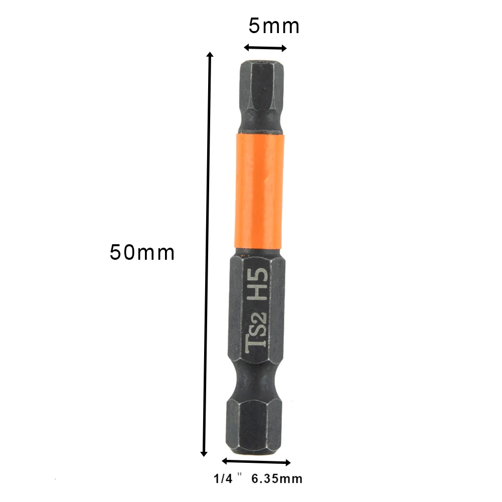 50mm Magnetic Hex Shank Screwdriver Bit H1.5 H2 H2.5 H3.0 H4 H5 H6 Quick Change Impact Driver Power Drill Manual Tools