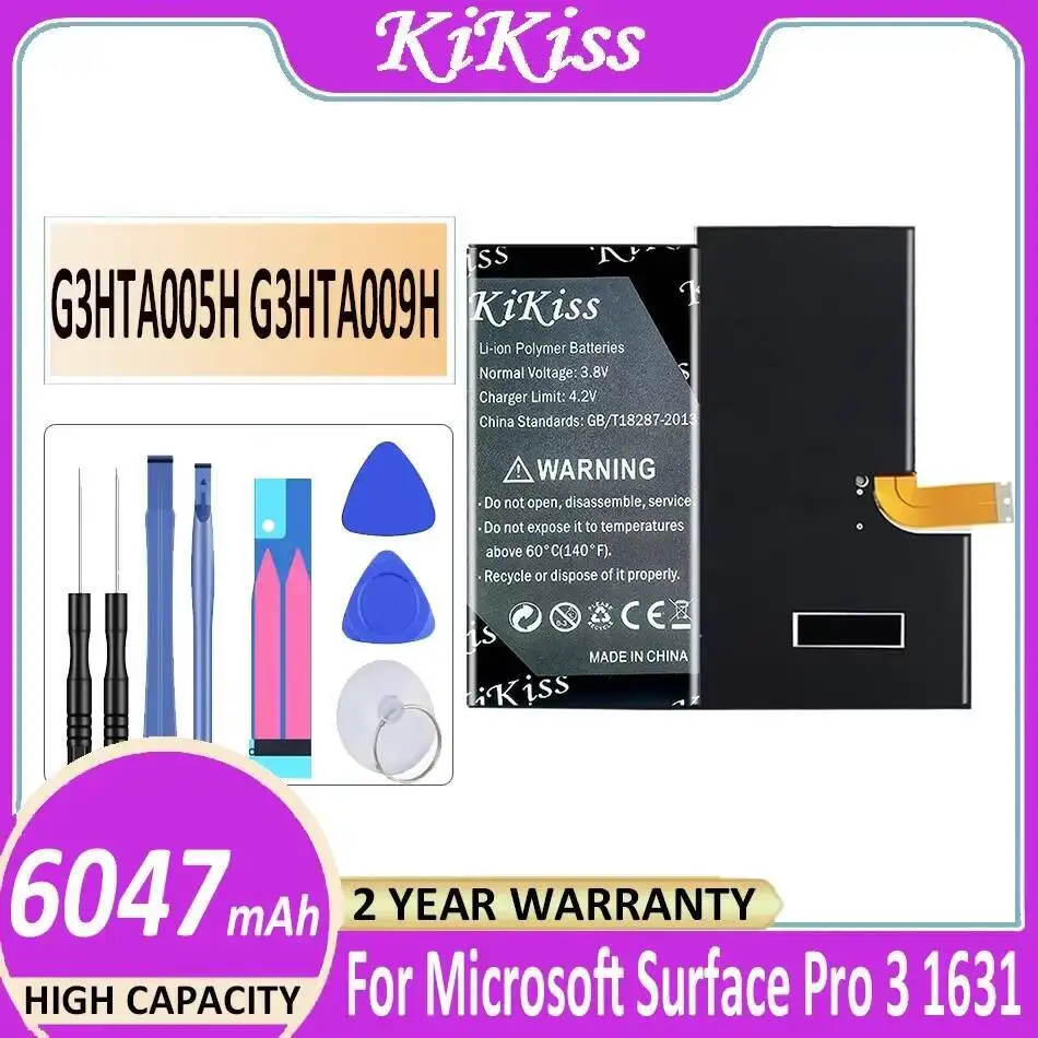 

6047Mah Laptop Battery Long Lasting G3HTA005H G3HTA009H For Microsoft Surface Pro 3 1631 1577-9700 MS011301-PLP22T02