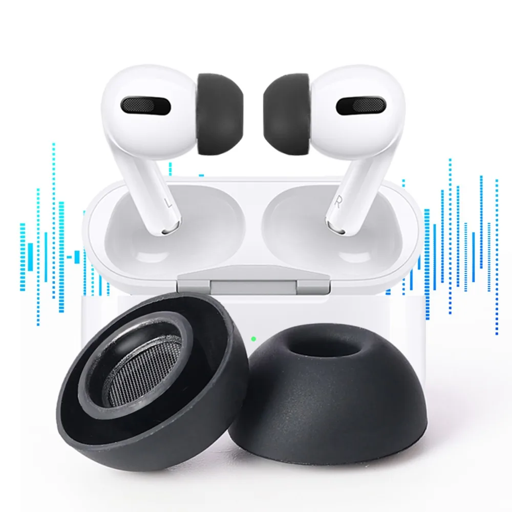 4/1Pairs Soft Silicone Earbuds Tips for Apple Airpods Pro 3rd Black&White Earplug Replacement Headphone Eartips Earphone Cap image 6