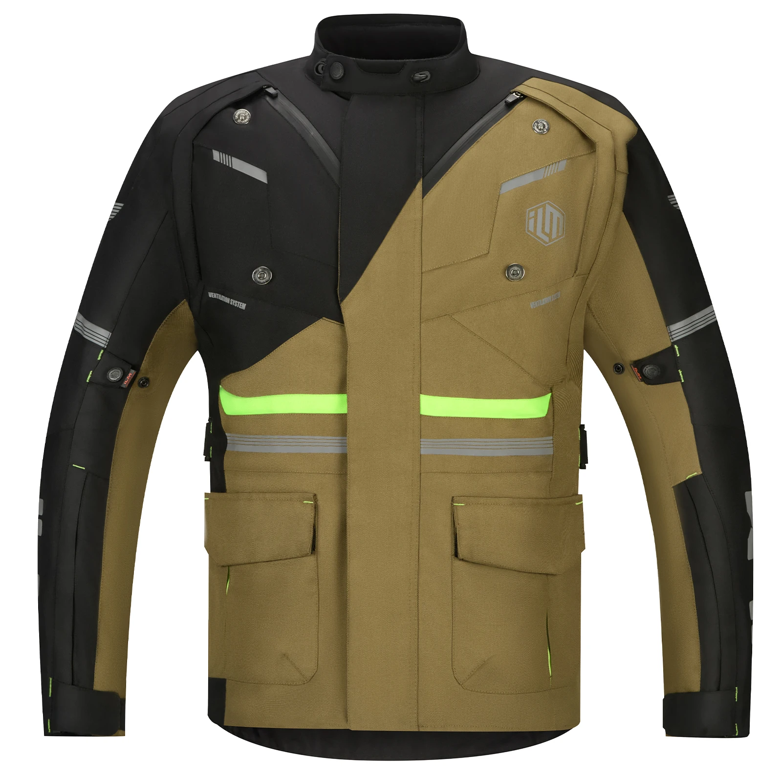 ILM Motorcycle Jacket with CE Armor and Removable Liner Protective All Season Waterproof Jacket for Men Women Model JRL2