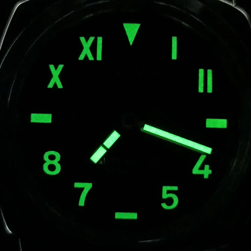 46 mm Vintage-Herrenuhr ST3600, manuelles mechanisches Uhrwerk, Lederarmband, gehärtetes Mineralglas, ST3600, individuelle Uhr