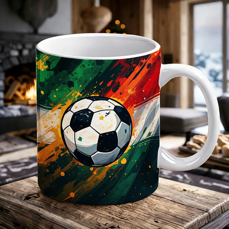 

Colorful Brush Stroke Football Ceramic Mug, Coffee Cup, Milk Cup, Office Tea Cup, Drinking Cup, Gift for Friends, Fade-Resistant