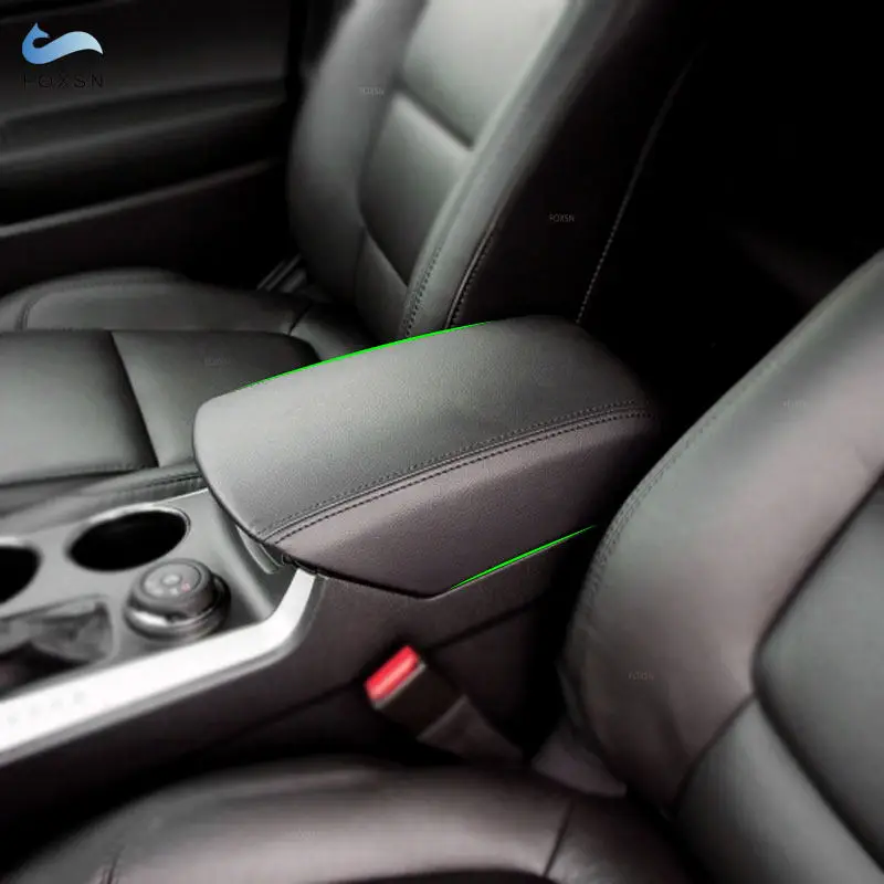 Car Inner Center Armrest Box Cover For Ford Explorer 2011 2012 2013 2014 2015 2016 2017 2018 Microfiber Leather Sticker Trim