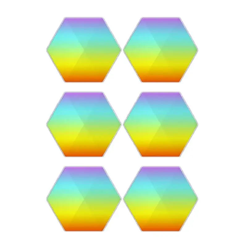 MLGB-RGB Smart Light Board Hexagonal Lamp Indoor Atmosphere Wall Lamp Voice Control APP Night Light For Game Room(B)