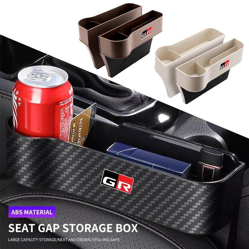 1/2PCS Car Seat Gap Slit Pocket Catcher Organizer For Toyota GR Sport Gazoo Racing Yaris 86 Corolla Hilux Supra C-HR Accessories