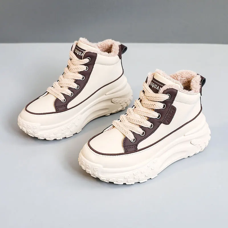 Winter Platform Sneakers Woman Fashion Designer Plus Plush Warm Snow Boot Female Casual Sports Skateboard Shoes Zapatillas Mujer