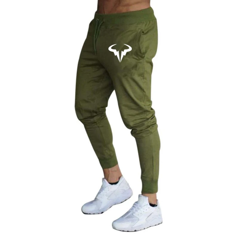 2024 Spring Autumn Men's Rafael Nadal Symbol Logo Printing Leisure Drawstring High-Quality Cotton Trendy Solid Color Sweatpants