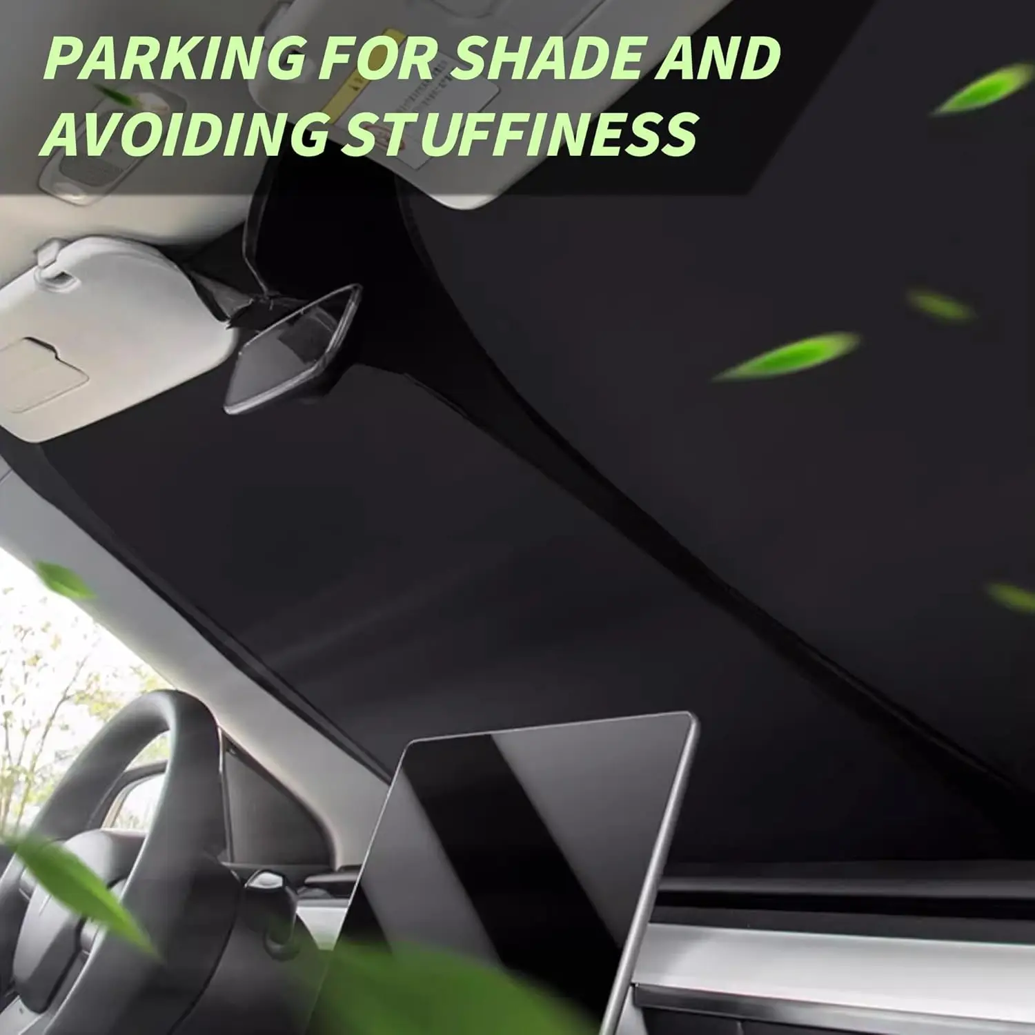 مظلة للزجاج الأمامي للسيارة، مظلة سيارة مقاس 55.9 * 27.5 بوصة للنافذة الأمامية، غطاء حماية من الأشعة فوق البنفسجية قابل للطي من حرارة الشمس، مركبة صيفية A #3