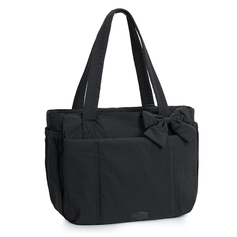

Nesitu Pink Black Camel Versatile Commuting 15.6'' Laptop Women Handbag Messenger Multiple Pockets Yoga Shoulder Sport Bag M0313