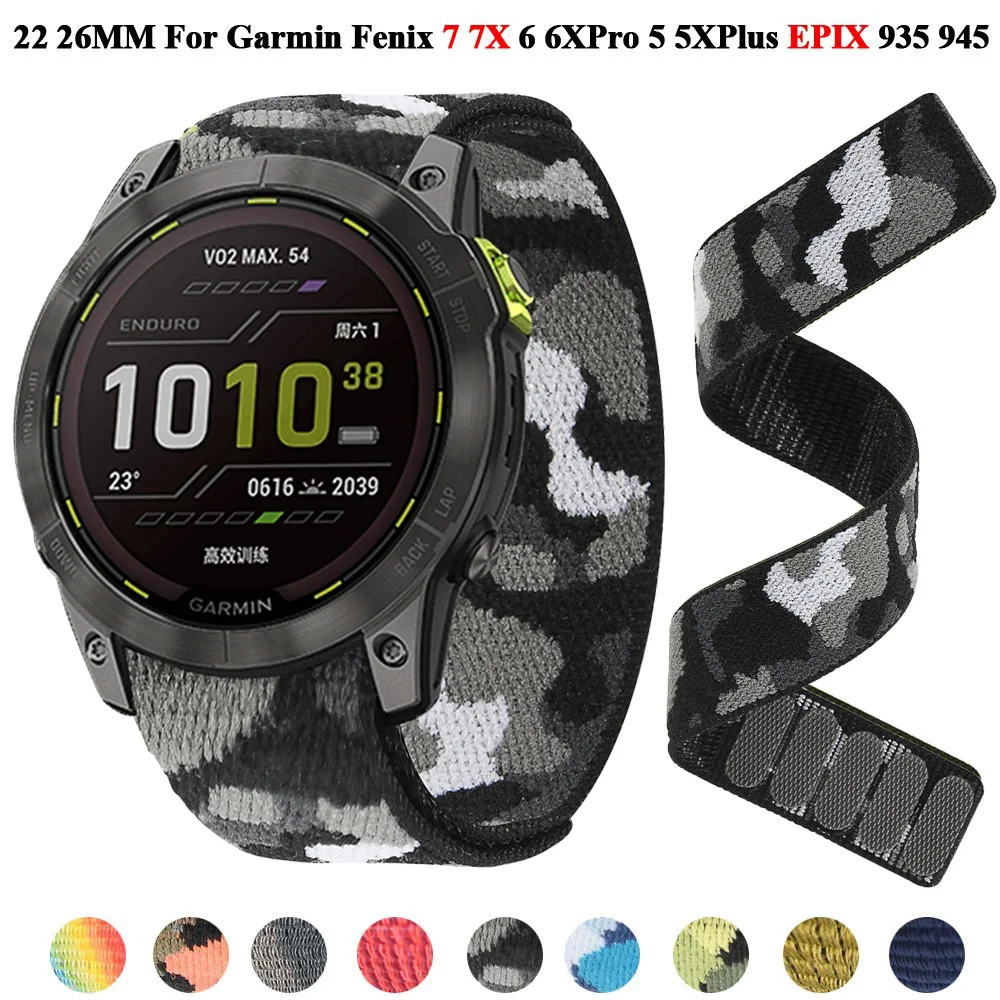 

26mm 22mm Sport Nylon Strap Wristband for Garmin Fenix 7X 7 6X 6 Pro 5X 5 3HR Forerunner 935 Smart Watch Quick Release Bracelet