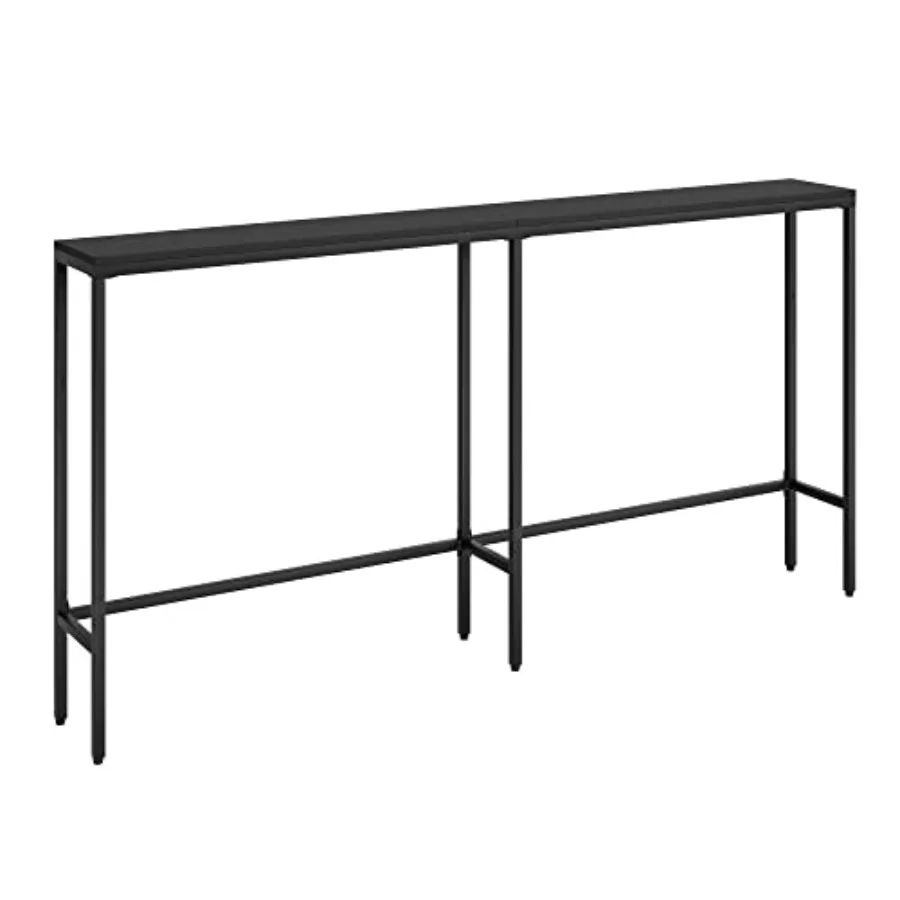 

63" Console Table, Modern Narrow Long Sofa Table Behind Couch, Skinny Entry Table with Metal Frame for Living Room, Hallway, Cl
