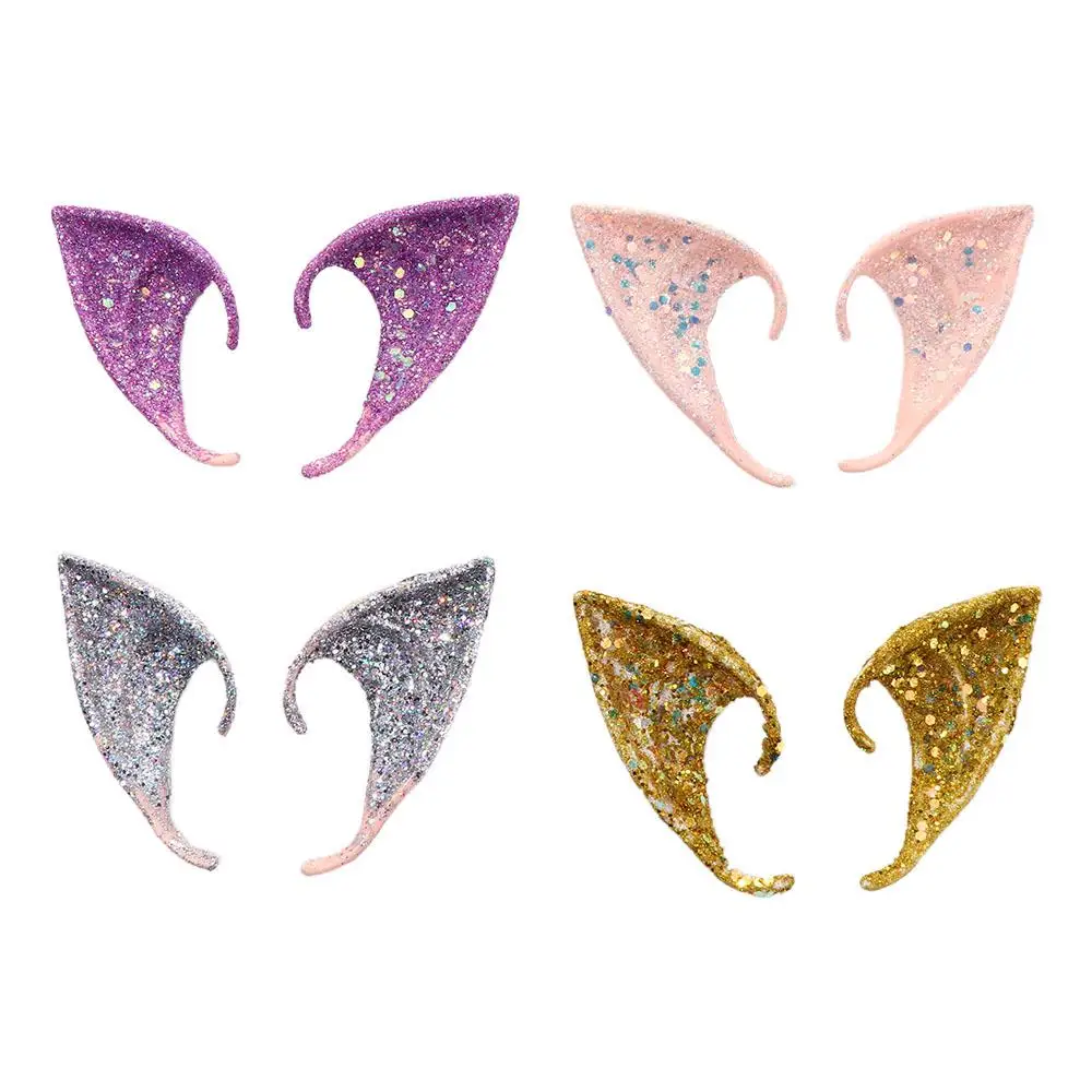 อุปกรณ์แต่งกายคริสต์มาส ฮาโลวีน อุปกรณ์คอสเพลย์สำหรับผู้หญิง หูนางฟ้า หูเอลฟ์ หูลาเท็กซ์วิ้งๆ อุปกรณ์แต่งหน้าเลียนแบบ