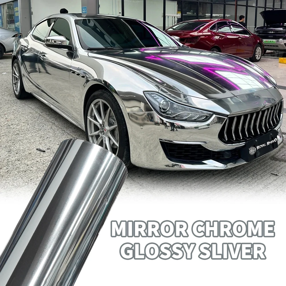 

ПЭТ-лайнер, серебряное хромированное зеркальное покрытие, виниловая пленка, наклейка, наклейка, рулонный лист с воздушным пузырьком, бесплатный Стайлинг автомобиля