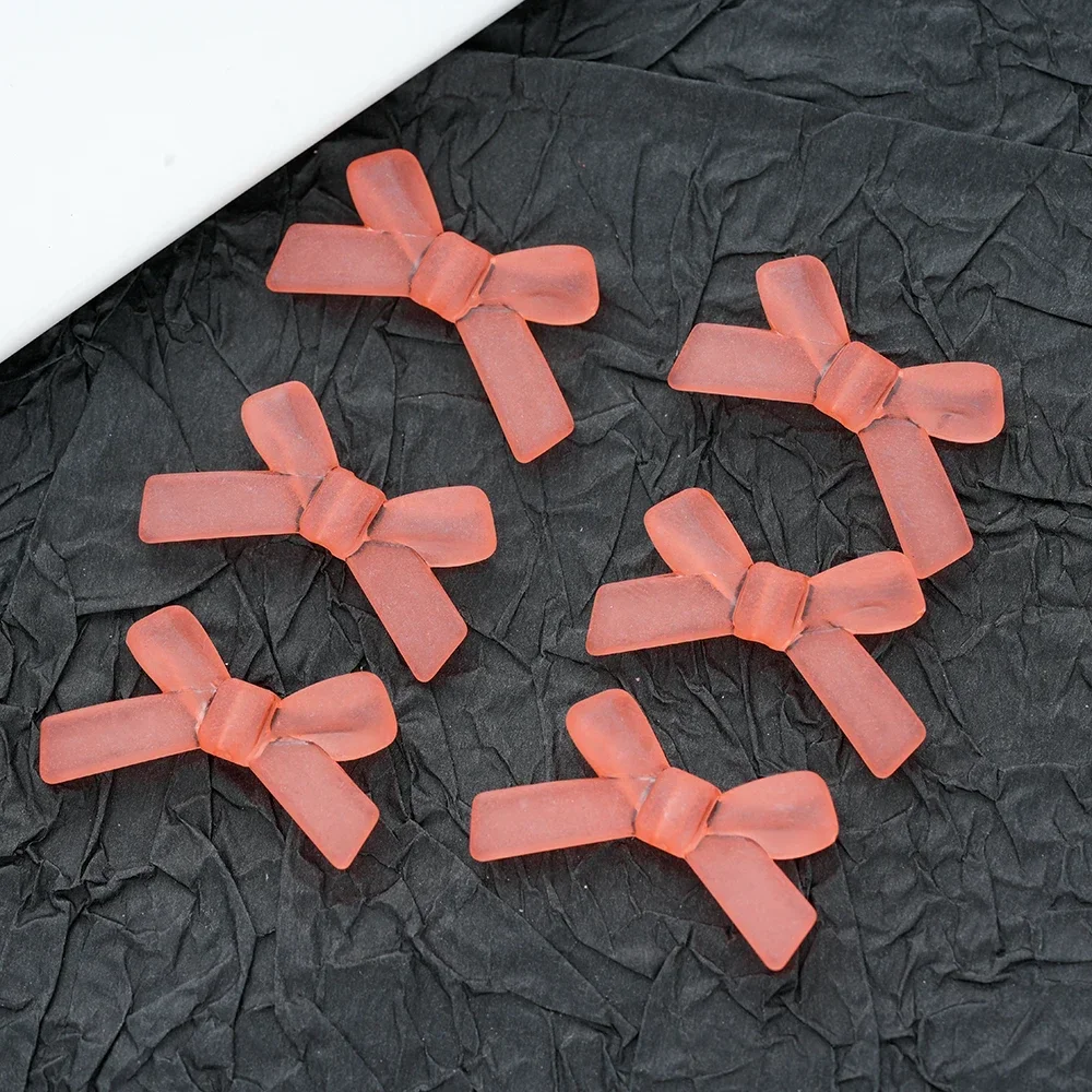 20pcs 34x20mm Matte Bow Tie Shape Beads Charm Spacer Acryli Color  for Jewelry Making Handmade DIY Accessories