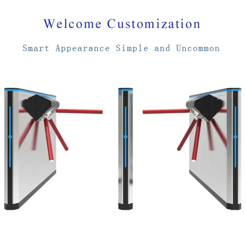 Electronic Mechanism Access Control Facial Recognition QR Code Full-automatic  Tripod Turnstile Security Gate For Office Buildin