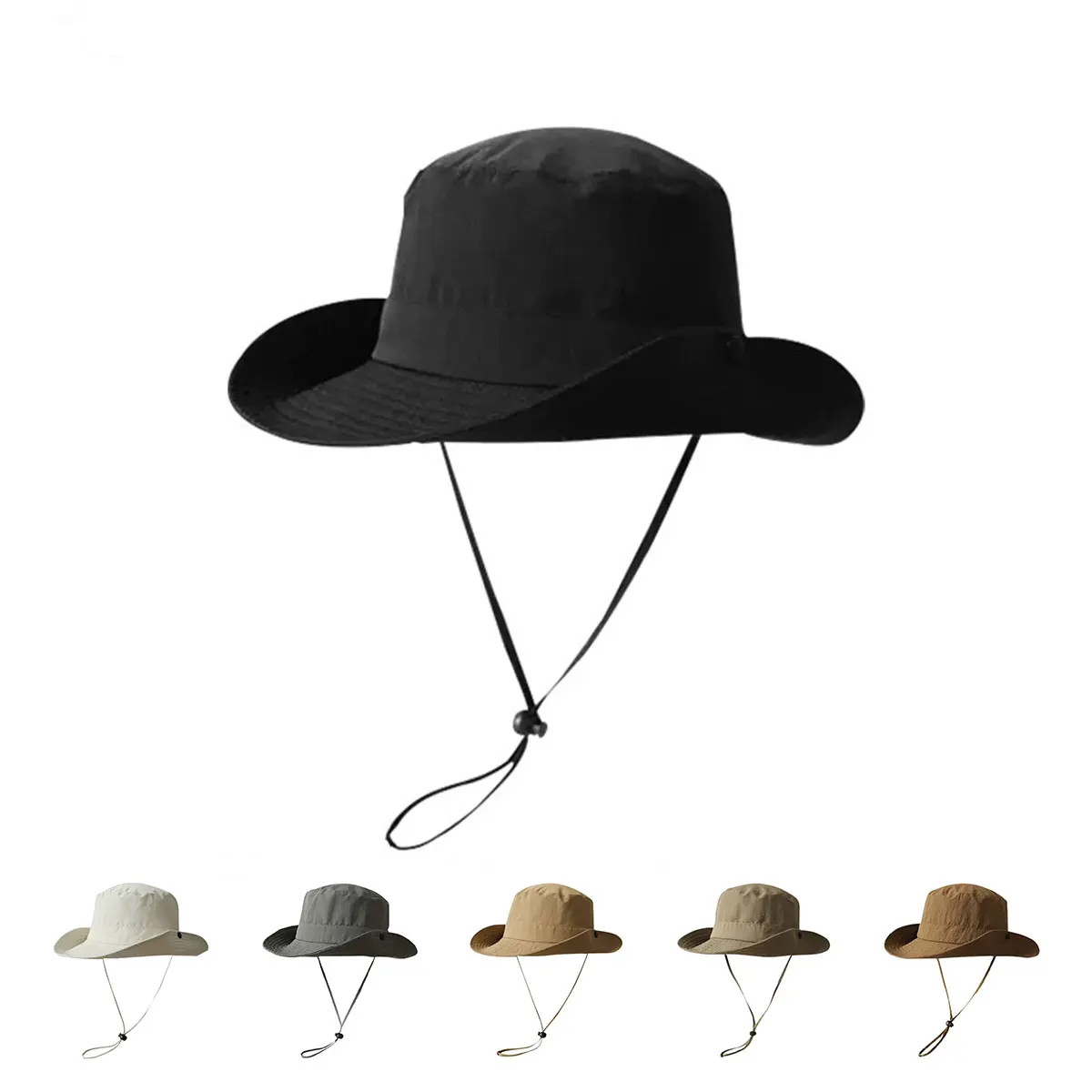 Men Solid Color Quick Drying Bucket Hats Fishermen Caps Outdoor Casual Cap Men Sunscreen Hat Adventure Hat