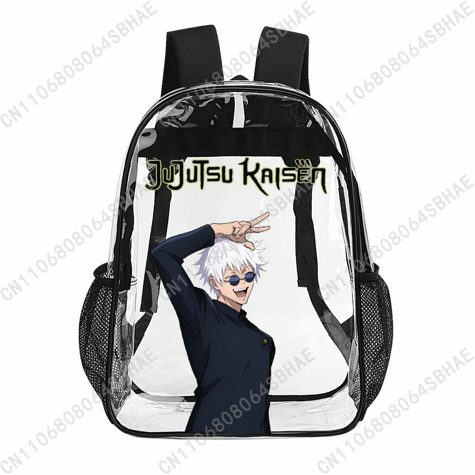 

Jujutsu Kaisen Trendy 17 Inch Clear Backpack for Teenage Girls Boys Personalized Name Transparent School Bag Cool PVC Gifts