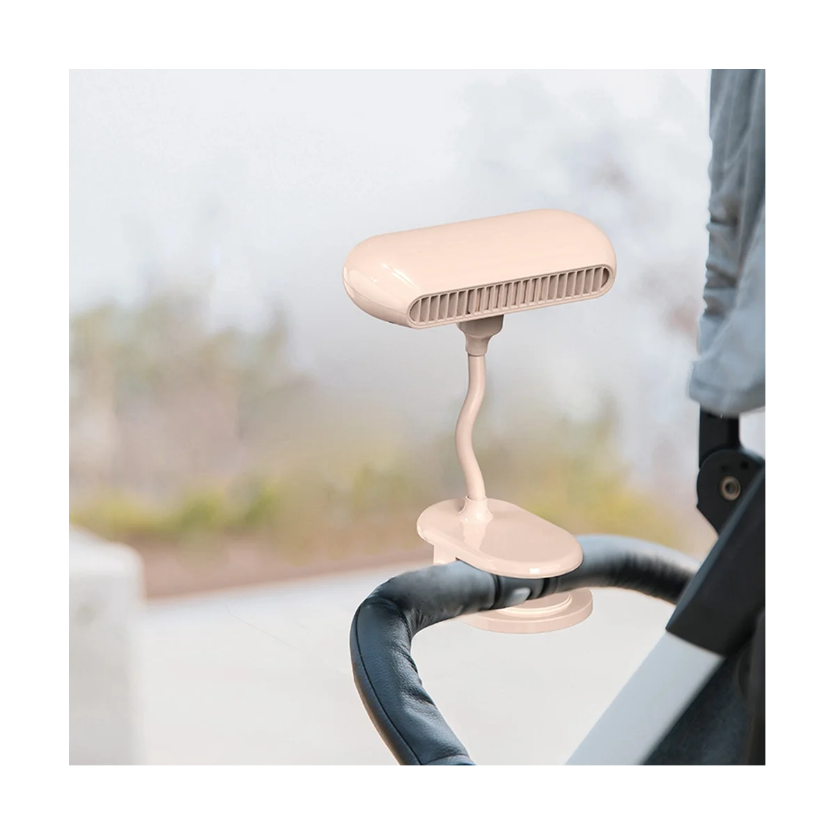 Ventilador de carrinho portátil ventilador elétrico ajuste carrinho de bebê enrolamento ventilador recarregável desktop refrigerador de ar, rosa-ablm