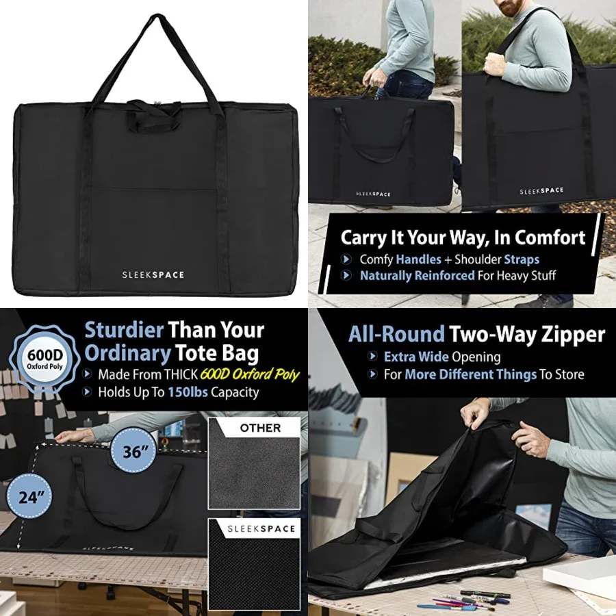 Elegante estuche de cartera de arte espacial: cartera profesional suave con múltiples asas para almacenamiento seguro de obras de arte y presentación ideales