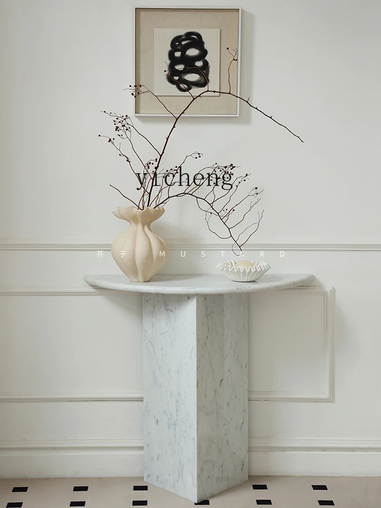 

HYS French natural marble extremely narrow entrance table entrance corridor art medium antique travertine entrance platform