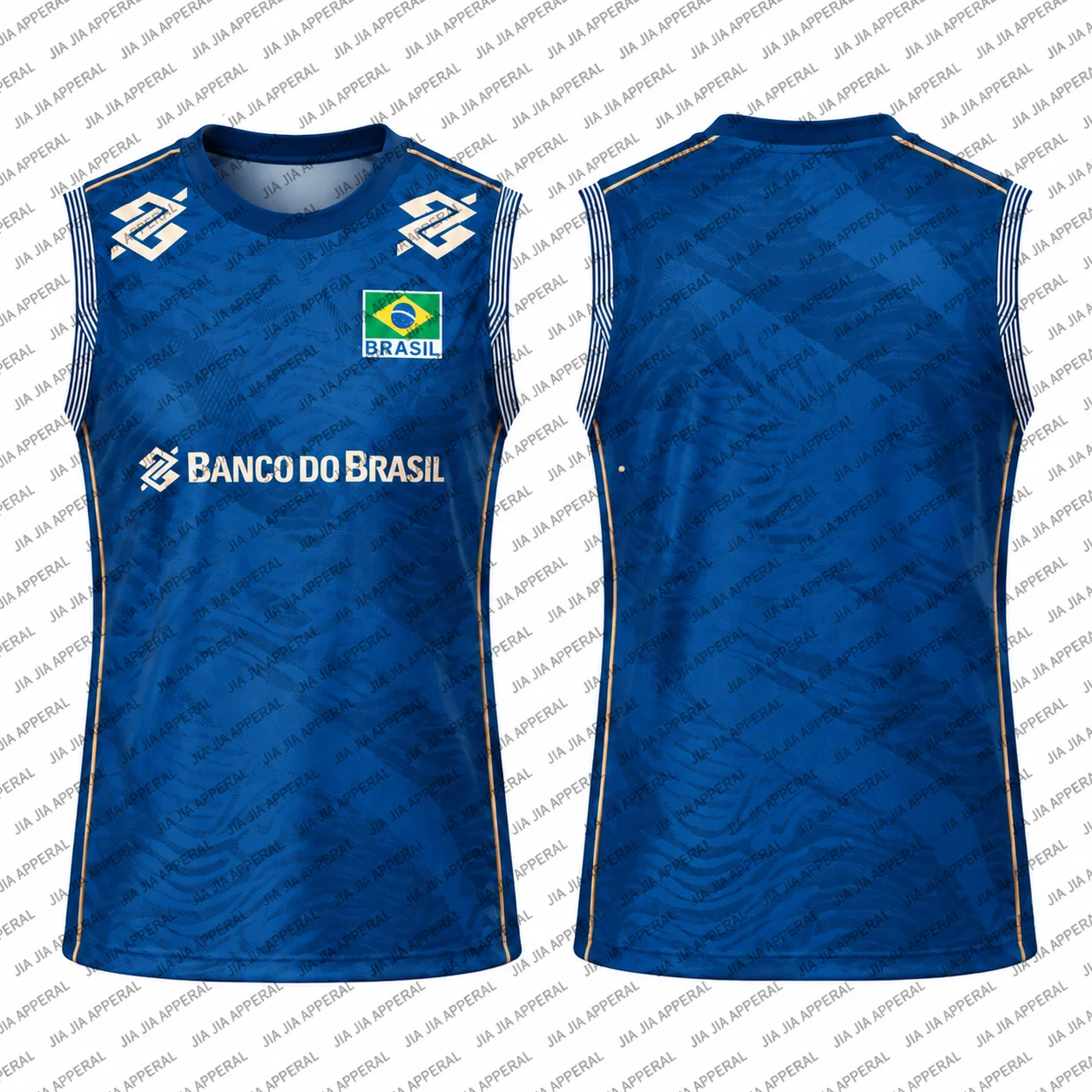 2026 Brazil Style Volleyball Jersey Adult Kids Blue Sleeveless Sports Shirt Team Uniform Training Top Boys Girls Athletic Wear
