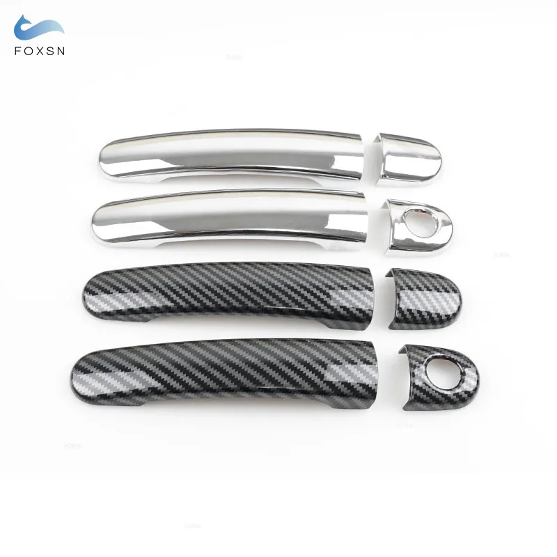 ABS Chrome / Carbon Fiber Texture Car Styling Exterior Door Handle Cover Trim For VW Golf 5 MK5 Rabbit 2005 2006 2007 2008 2009