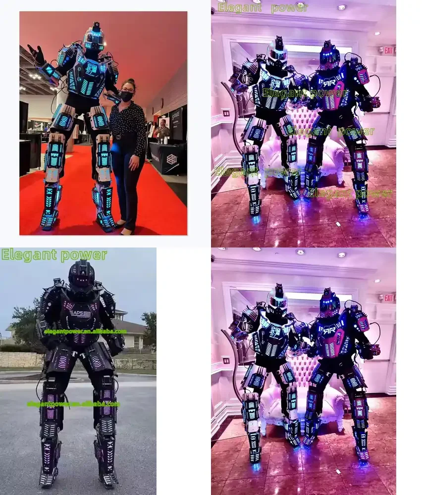 LMD Mega Plastic Stilts Walker Traje De Led Costume with Battery Kryoman Event Performance Props