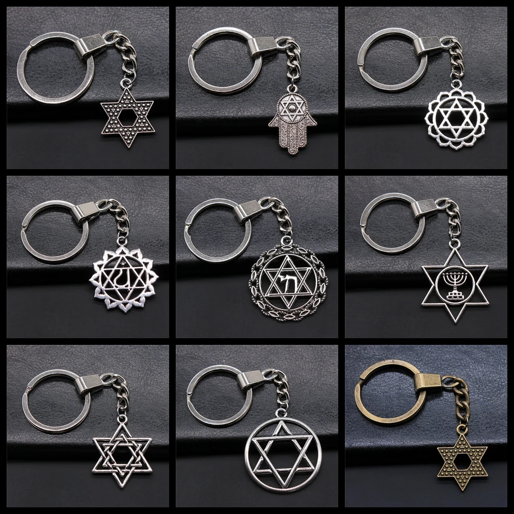 Men Jewelry Key Chain Party Souvenir Gift Keychains Star Of David Key Rings Dropshipping Jewelry