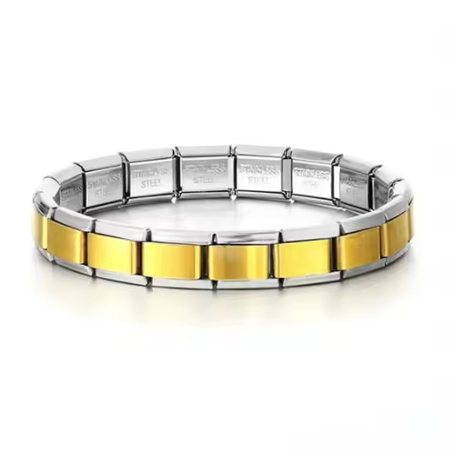 For Women Men Italian Charm Link 9mm Width Silver Gold Color Stainless Steel Bracelets on Hand DIY Making Jewelry Wholesale - Image 9