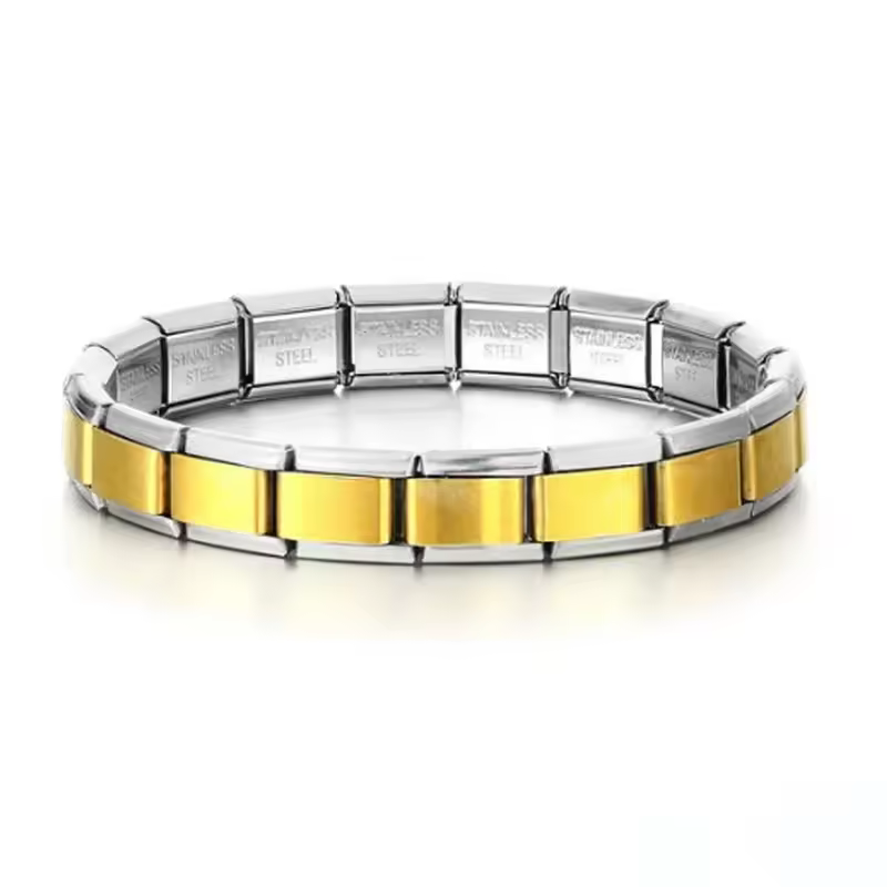 For Women Men Italian Charm Link 9mm Width Silver Gold Color Stainless Steel Bracelets on Hand DIY Making Jewelry Wholesale - Image 9