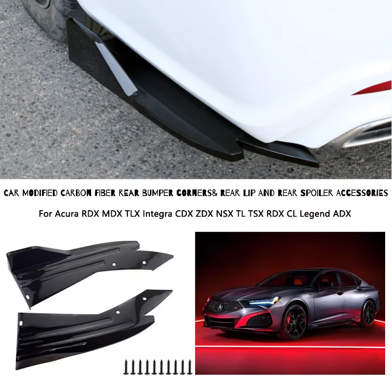 Rear Bumper Lip Diffuser Splitter Canard Protector Front For Acura RDX MDX TLX Integra CDX ZDX NSX TL TSX RDX CL Legend ADX
