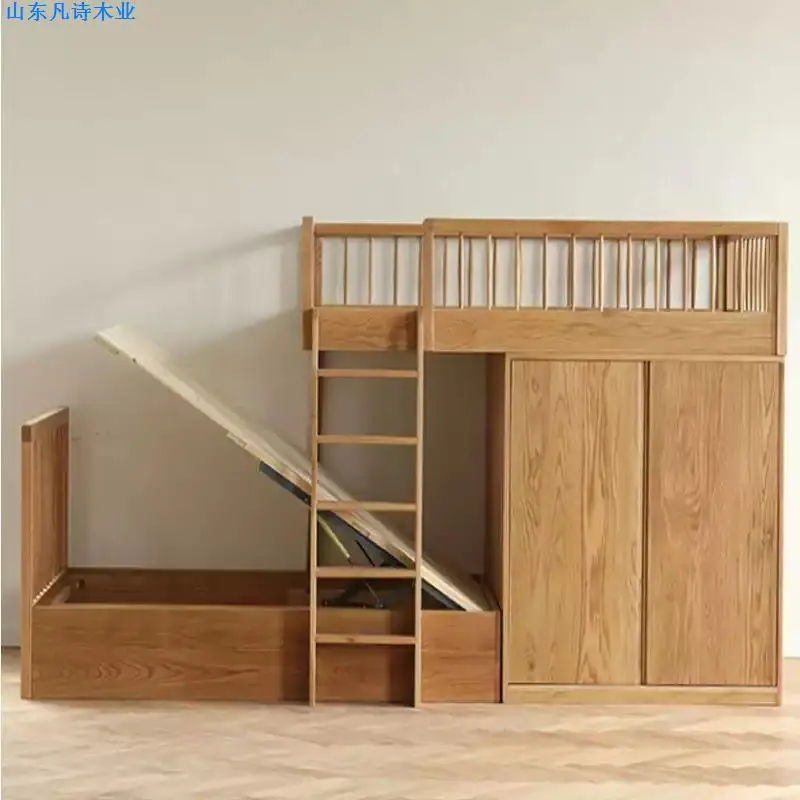

Customizable North American solid wood bunk storage combination bed