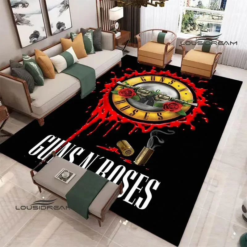 Guns n'roses band retro print carpet fashion home decoration non -slip carpet photography propsmal area rug birthday gift