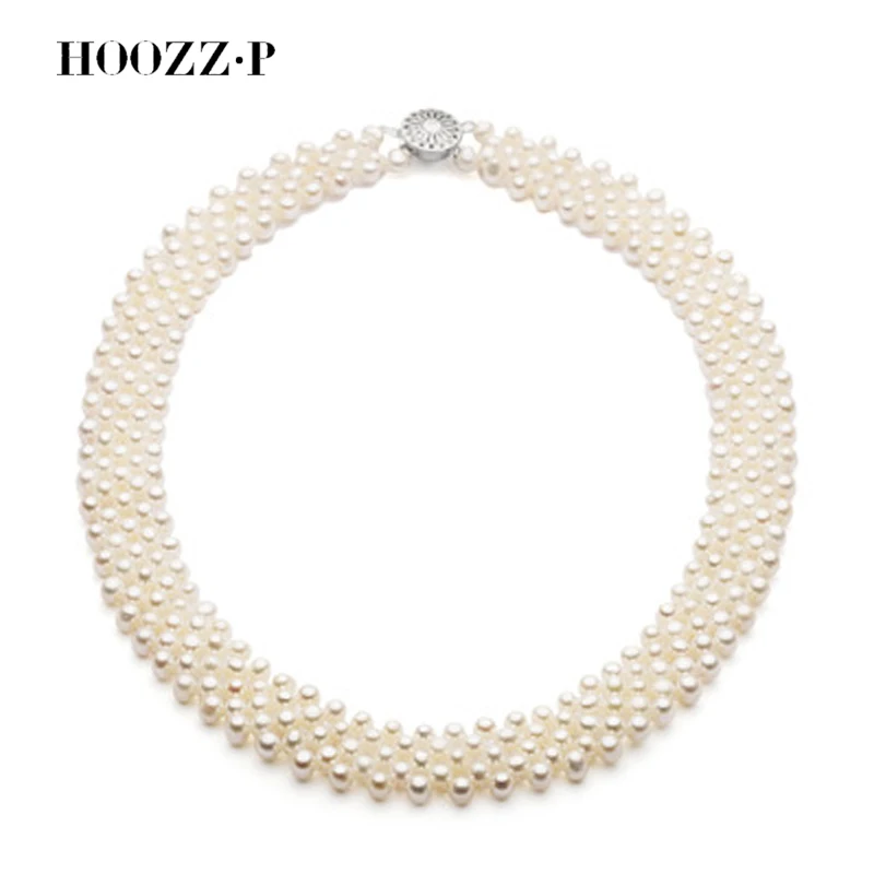 5 Row Pearl Necklace Multilayer Shape Wedding Prom Reunion Dress Collocation Gift Natural Freshwater 3-4mm Baby Bead AAA Quality