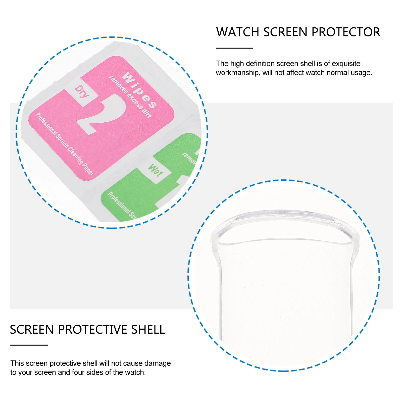 

3 Pcs Screen Protector Watch Protective Case All-Around Bracelet Cover Shell Rhinestones